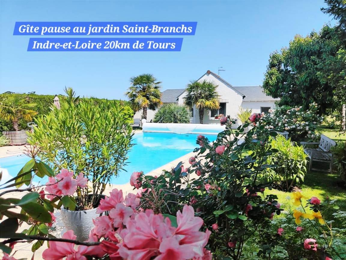 Gite Pause Au Jardin Piscine Chauffee Saint-Branchs Exterior photo